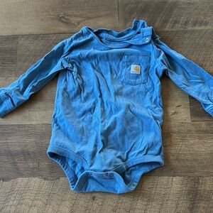 Carhartt Blue Long-Sleeve Baby Onesie